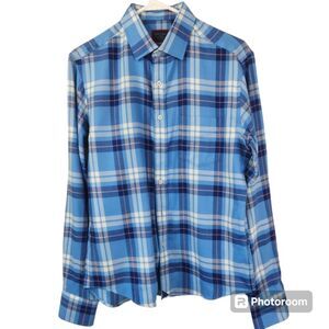 UNTUCKit Mens Slim Fit Wrinkle Free Arrowwood WF Plaid Long Sleeve Button Down S